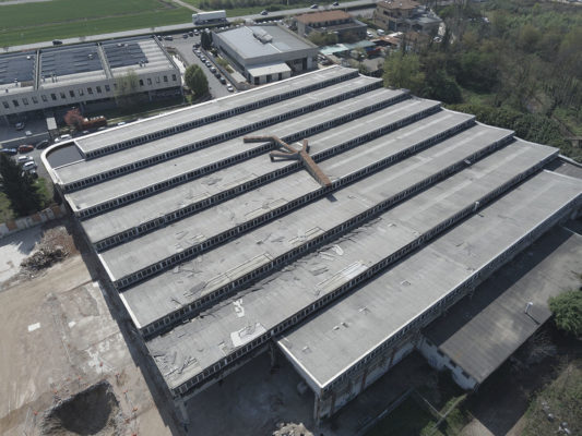 Immagini aeree con drone - ex stabilimento Tintotex - Parabiago - Milano