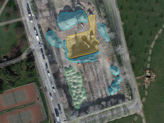 Riprese aeree con drone: calcolo volumi per bonifica terreni contaminati in ex area industriale a Milano